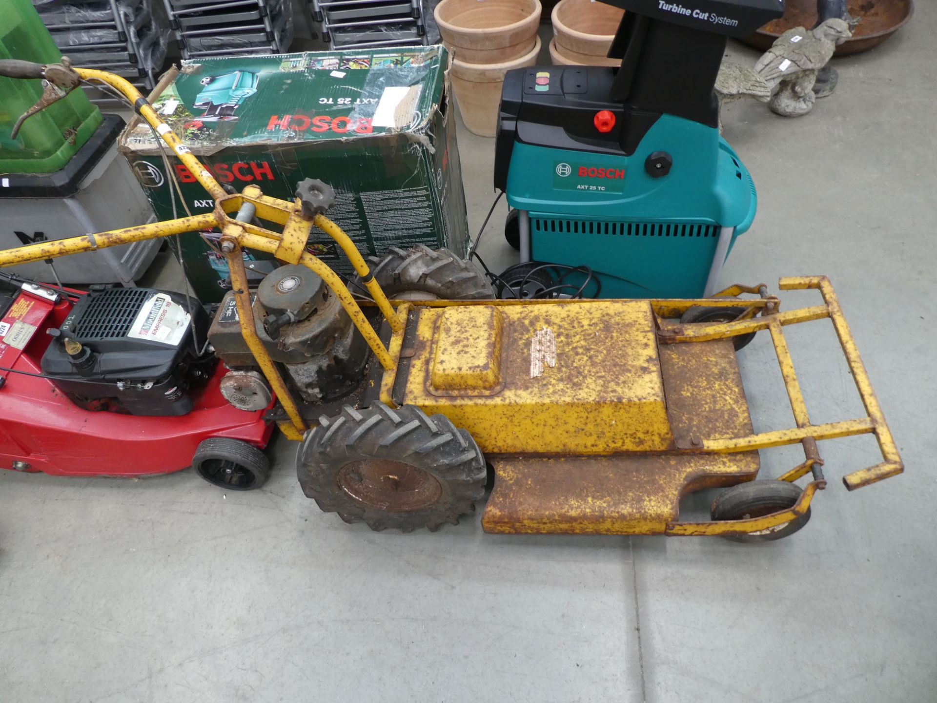 Large heavy duty yellow rough cut mower