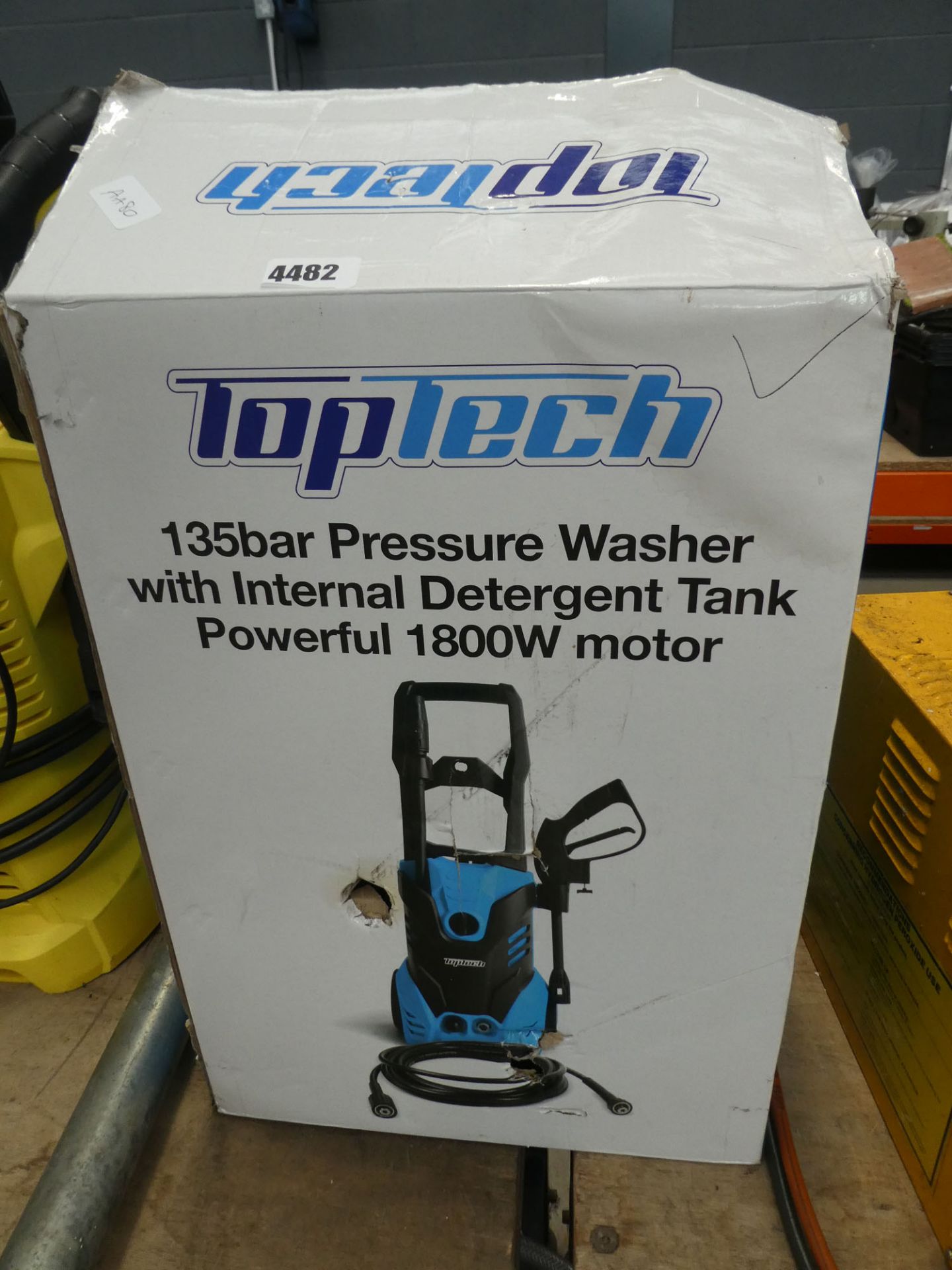 Boxed top tech electric pressure washer, no lance, no hose