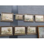 Seven Thomas Jacob Jackson watercolours of Bedford's River Ouse