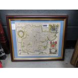 Three framed and glazed maps