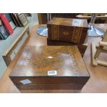 2 Victorian writing slopes plus jewellery box (af)