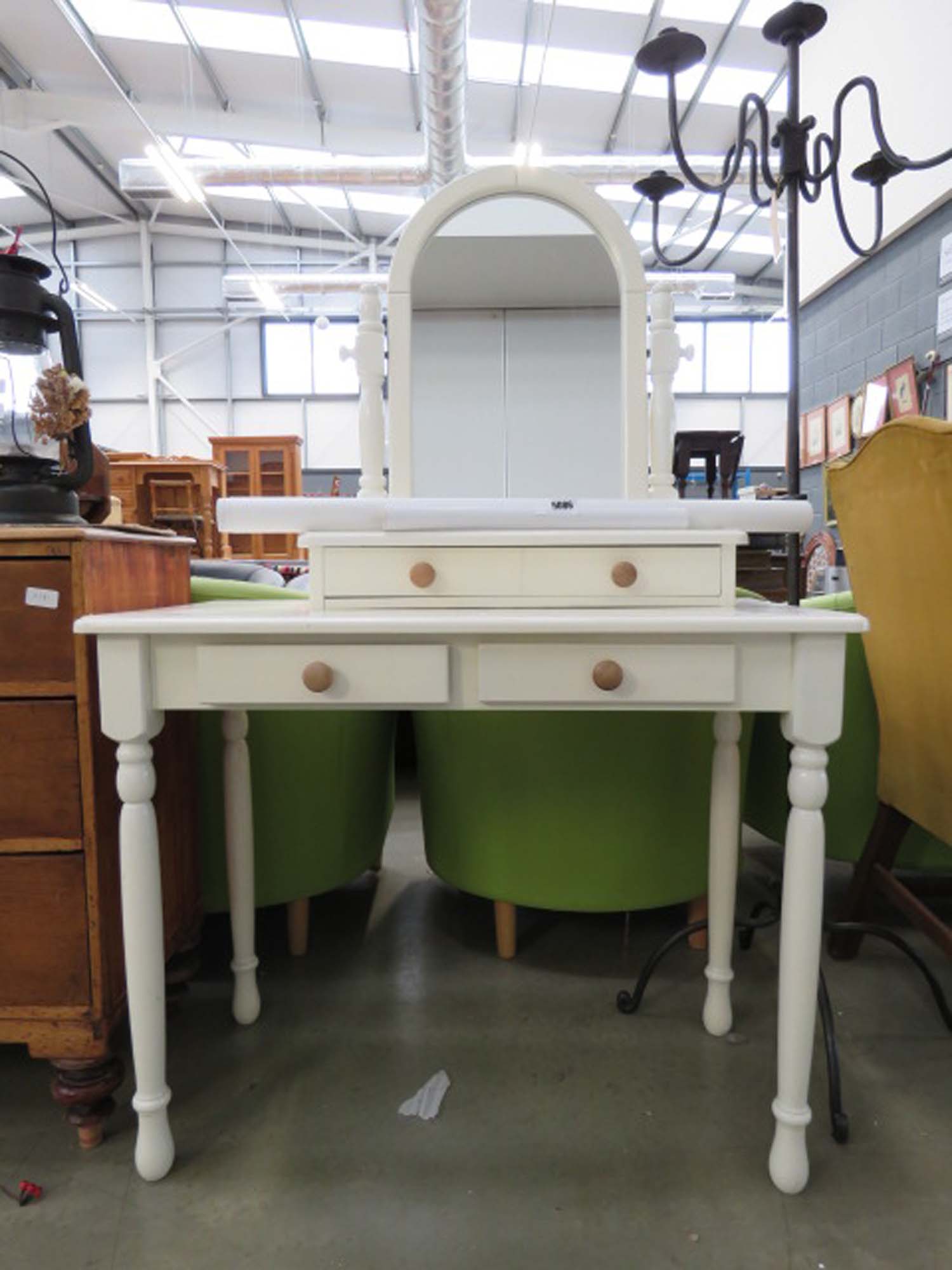 Cream painted dressing table with swing mirror