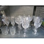 Cage with wine glasses and tumblers