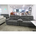 Fabric electric reclining 3 seater sofa plus pair of matching 2 seaters