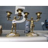 Pair of brass 2 branch candlesticks