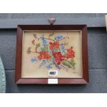 5059 J Wright oil of red and blue flowers