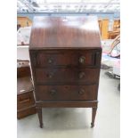 Reproduction mahogany bureau with 3 drawers under