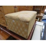 Floral patterned fabric ottoman