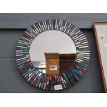 Circular mirror with mosaic frame