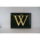 (A) Modern green & gold ''W'' sign