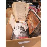 Box containing a quantity of theatre programs, newspapers and general ephemera