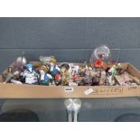 Box of resin and metal figures of woodland creatures and other animals