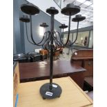 Table top seven branch metal candlestick