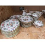 Quantity of floral pattern crockery