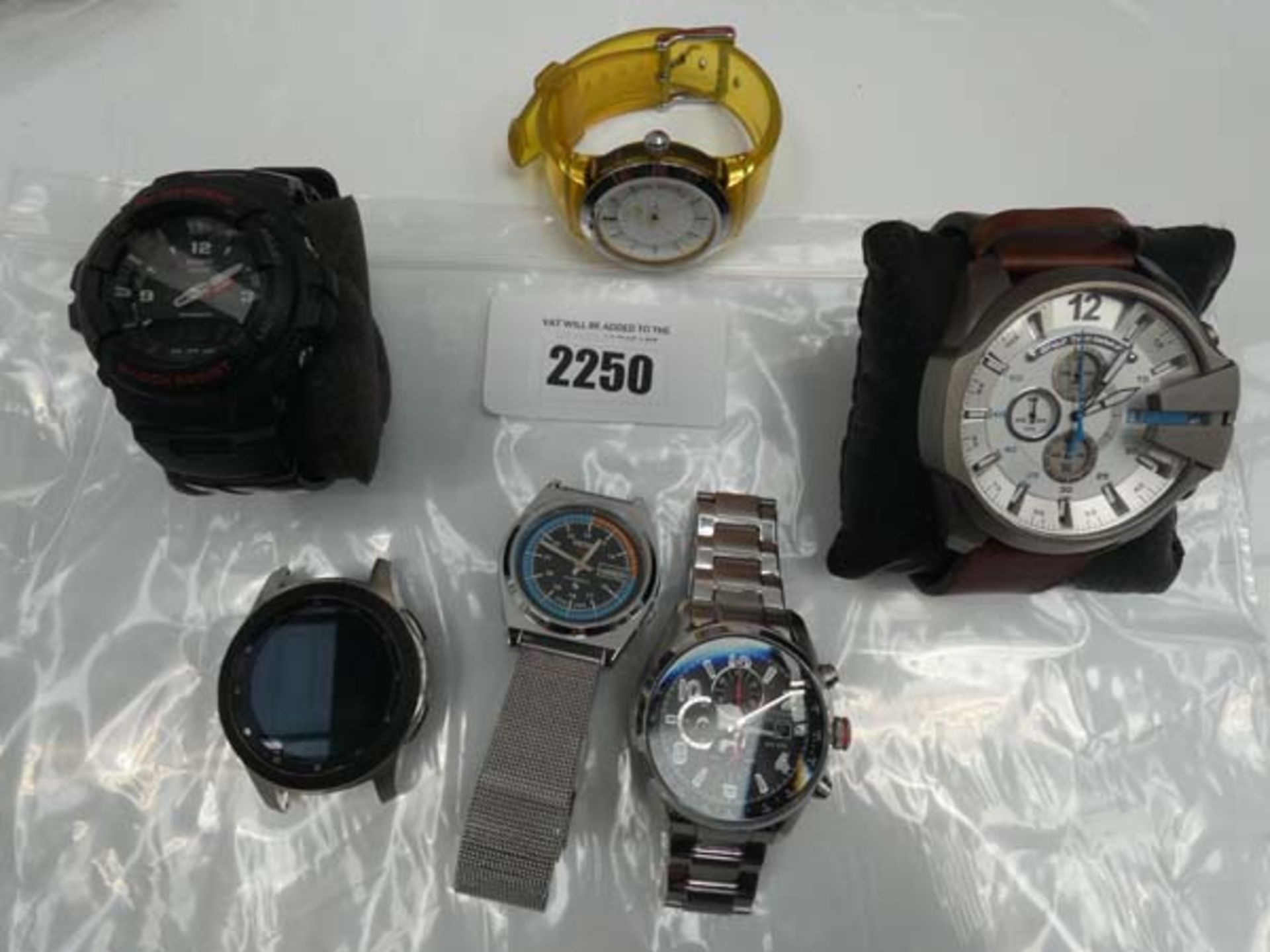 Consignment of loose designer watches; Citizen Eco-Drive, G-Shock, Diesel, DKNY, Seiko and