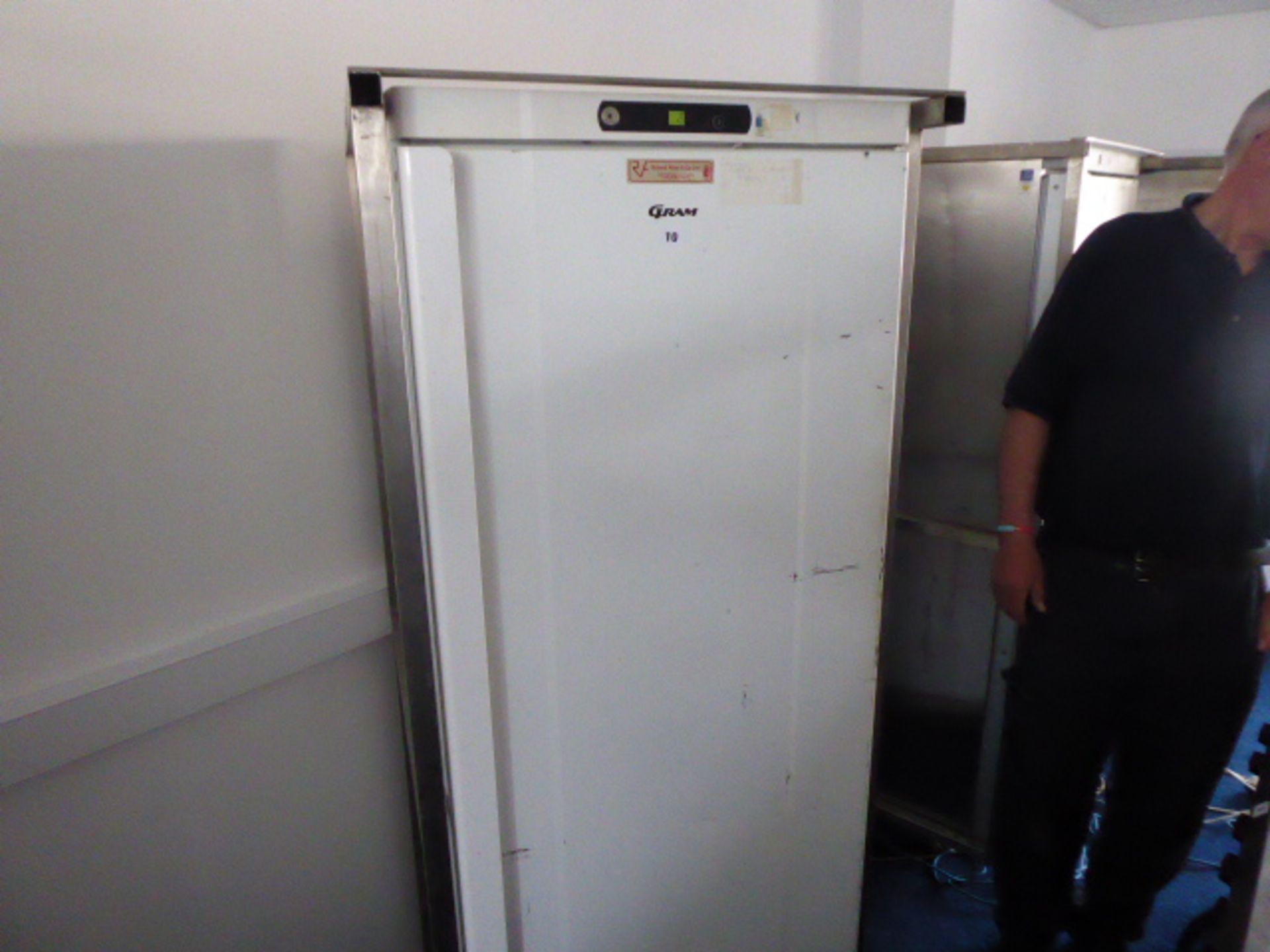 67cm Gram single door fridge in mobile cage