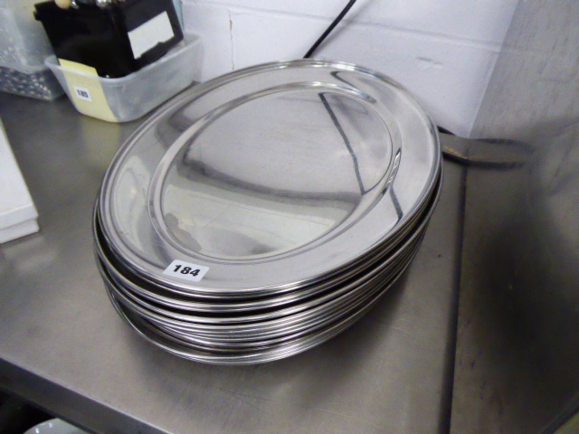 Approx. 20 x 50cm stainless steel oval platters