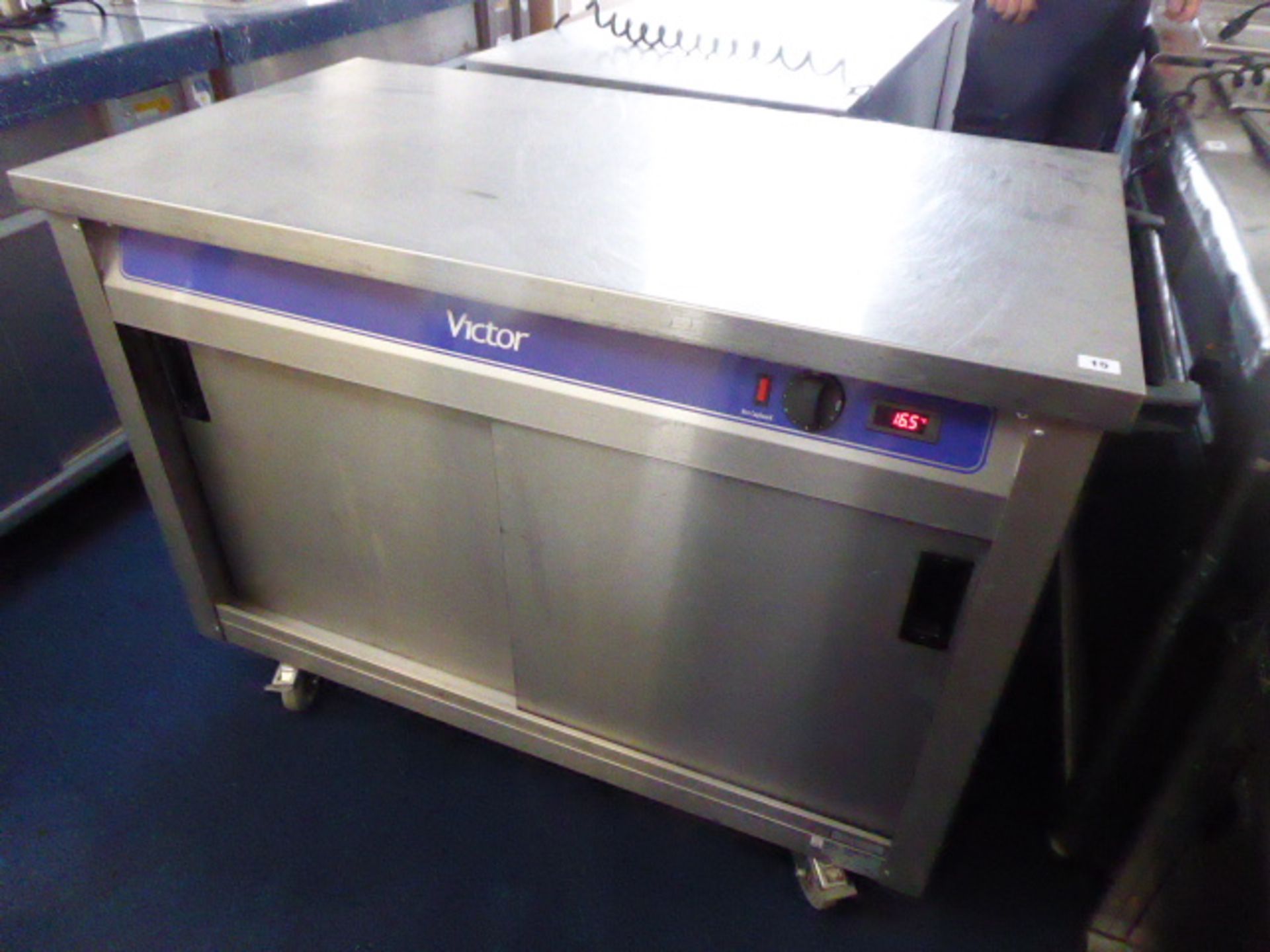 120cm electric Victor mobile hot cupboard with preparation top and sliding cupboards under - Image 6 of 6