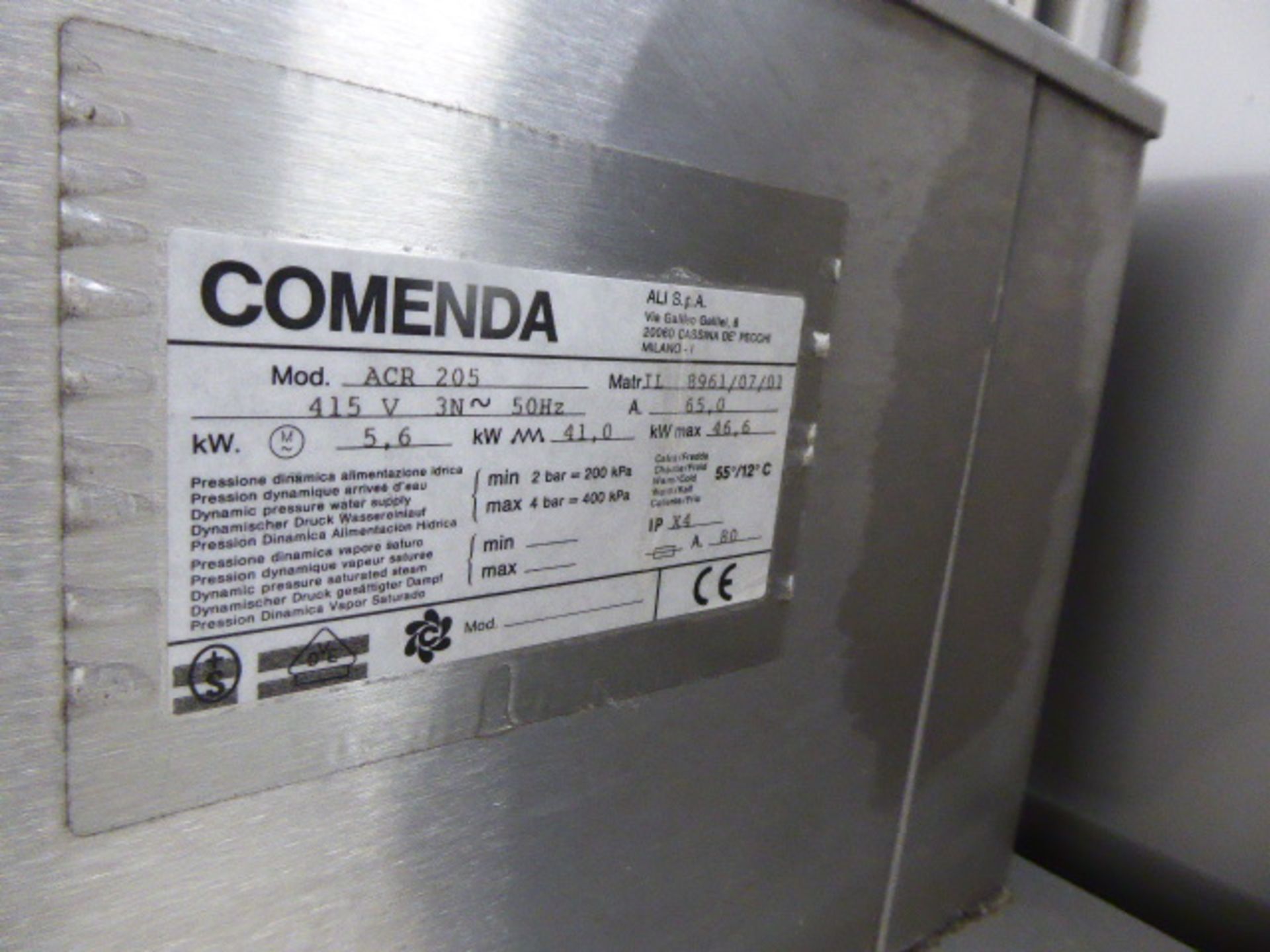 Comenda model ACR 205 flight deck dishwasher, 3 phase with associated single bowl pre rinse - Image 11 of 11