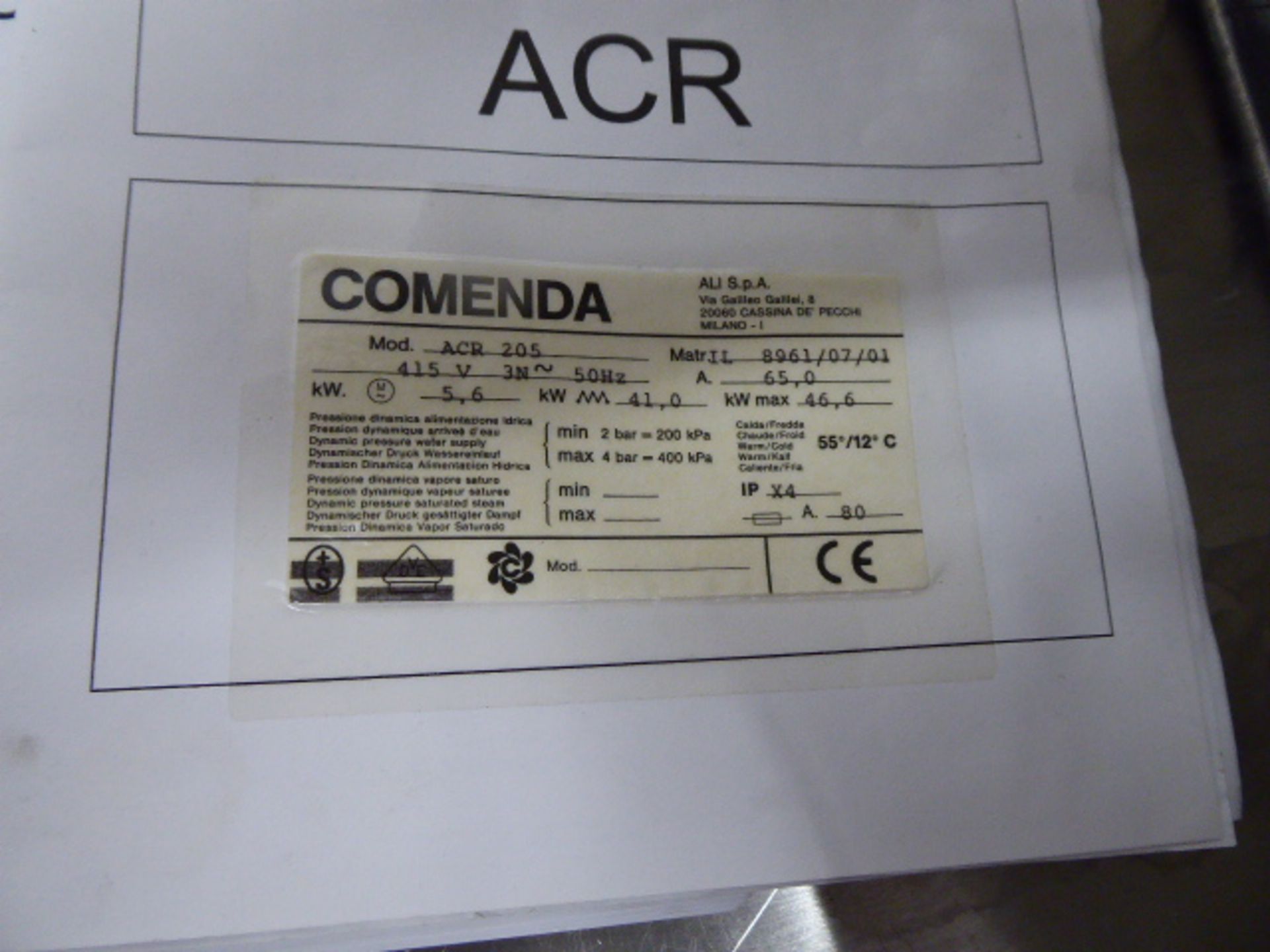 Comenda model ACR 205 flight deck dishwasher, 3 phase with associated single bowl pre rinse - Image 3 of 11