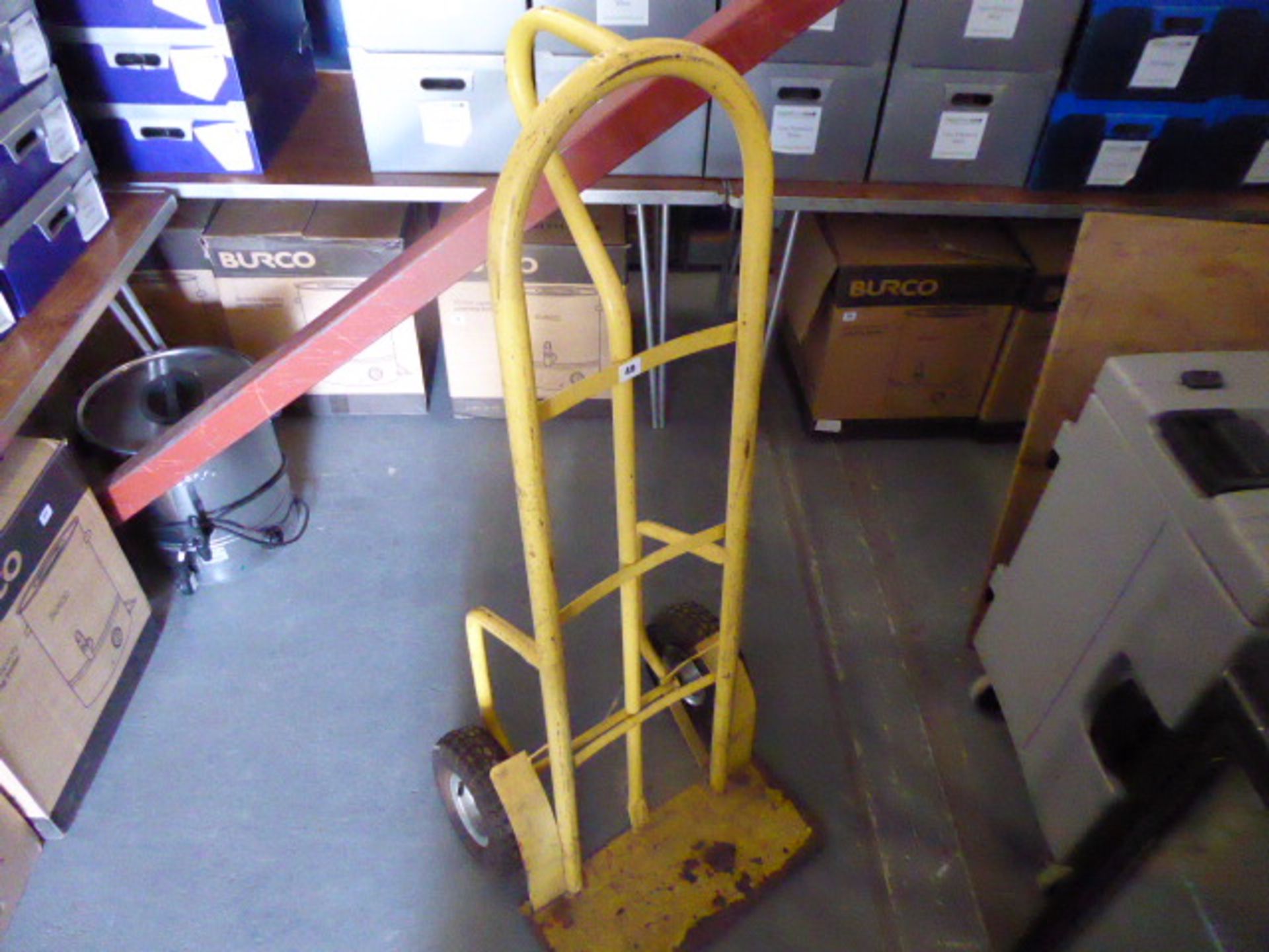 Yellow sack trolley with pump up wheels