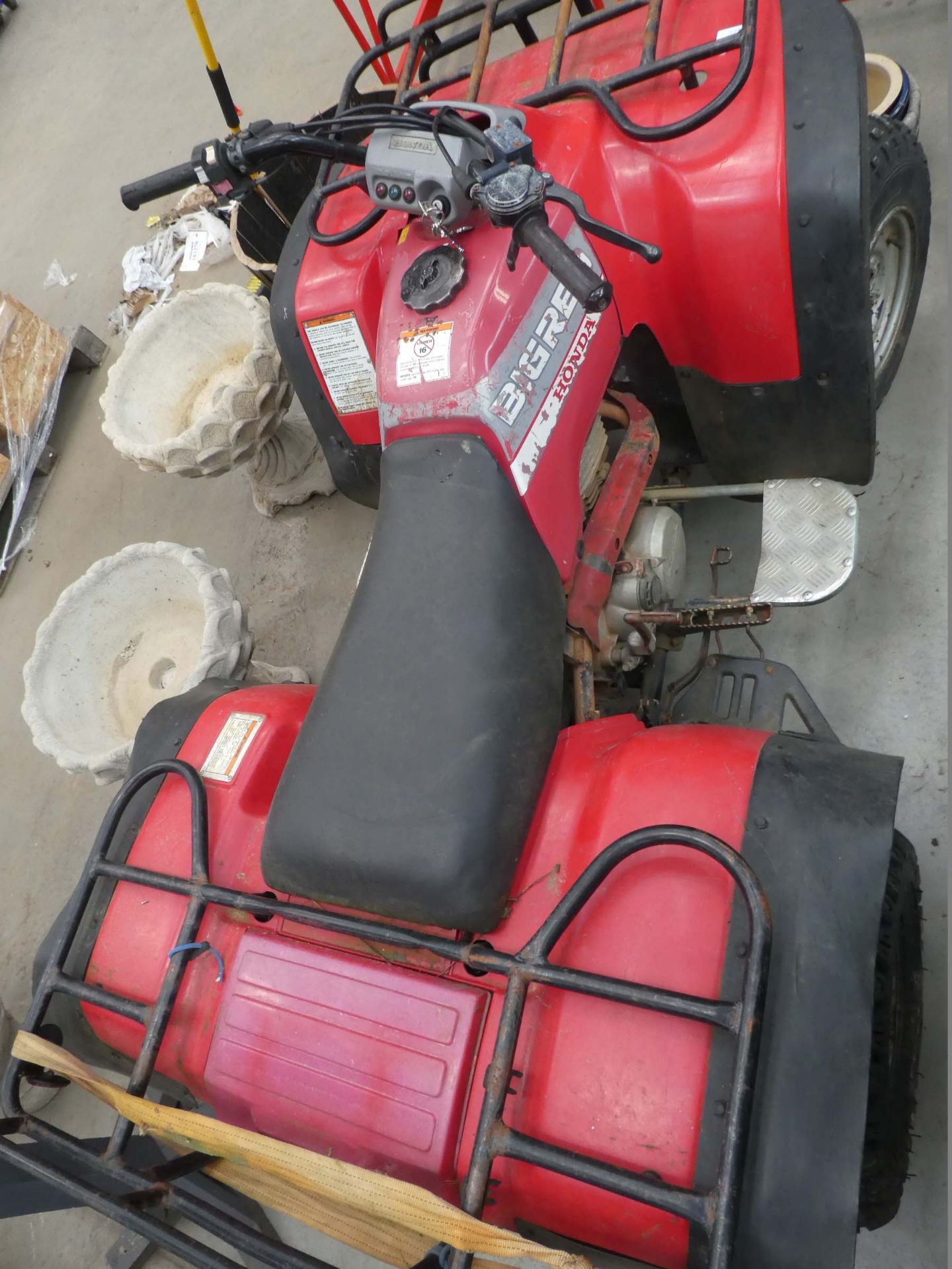 Honda big red 300 petrol powered quad bike with keys - Image 2 of 3