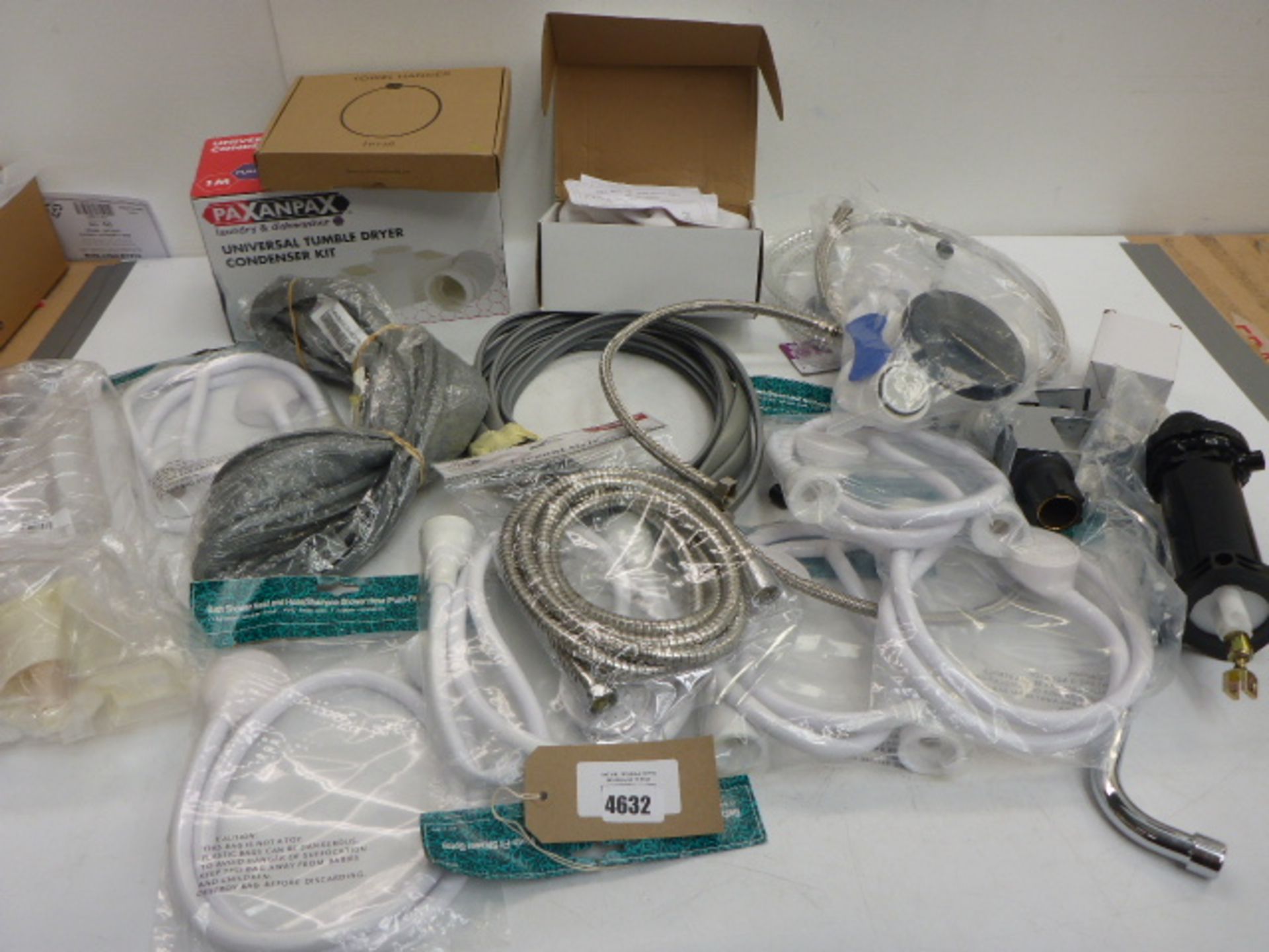 Plumbing accessories including taps, shower hose, waste, seals, tumble dryer condenser unit etc