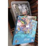 2 jigsaw puzzles plus a box containing a quantity of novels and autobiographies