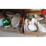 2 boxes containing various crockery, china and glassware