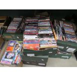 9 boxes containing a large qty of DVDs and 1 box of CD's