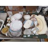 Two boxes of Royal Worcester Palissy and other crockery