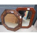 Two mirrors in oak and pine frames