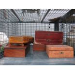 Cage with wooden jewellery and other boxes