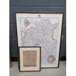 5004 - 2 framed and glazed maps of English counties