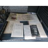 Cage with ephemera to inc. theatre and commemorative programmes and letters