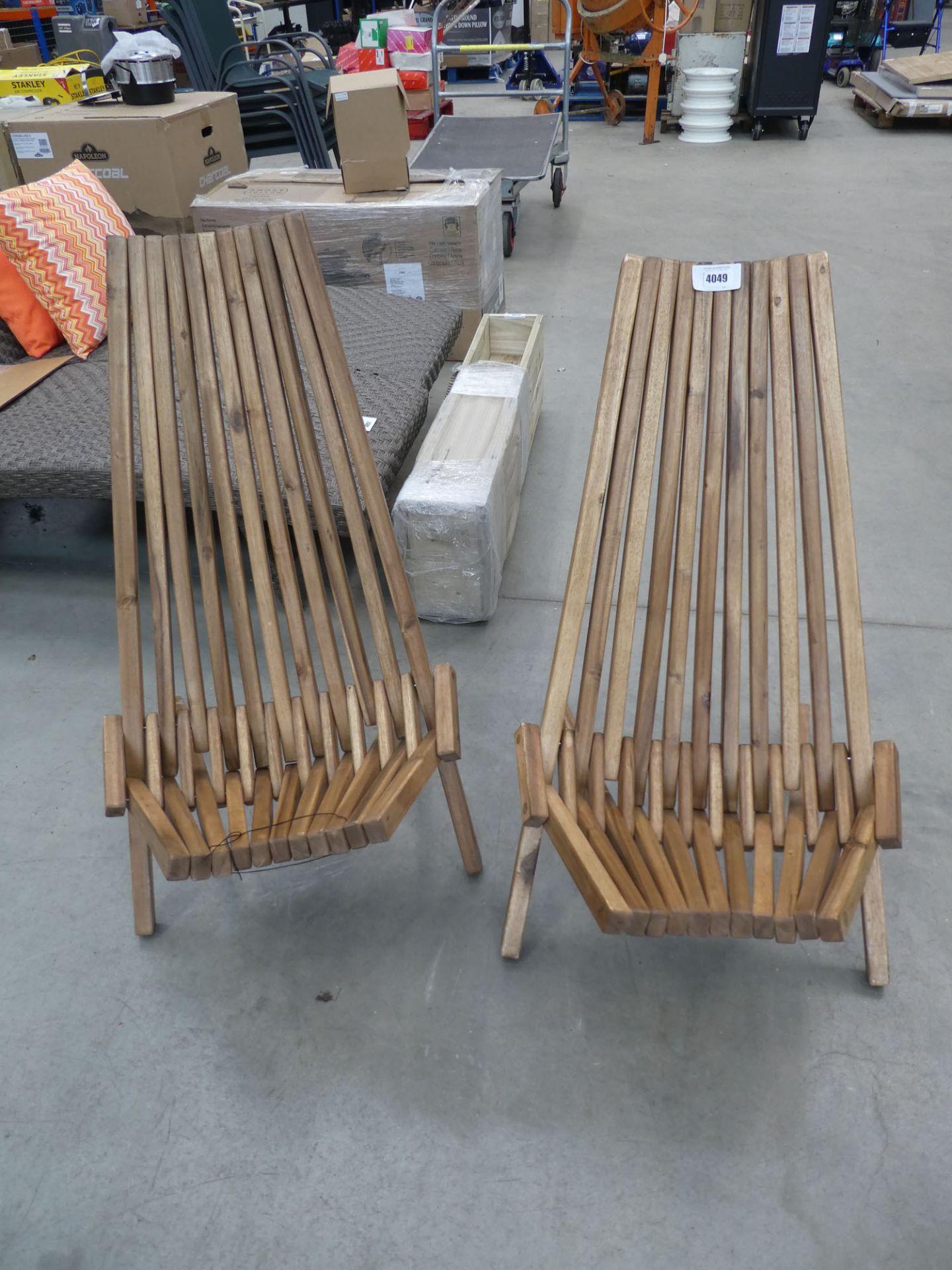 Pair of CleverMade tamarack chairs in teak