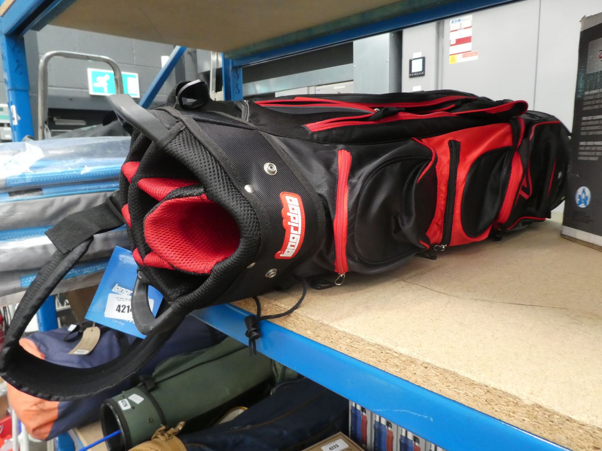 Longridge golf bag in red and black