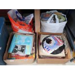 2 boxes and 2 bags containing vinyl records and CD's