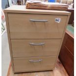 5117 - Maple finished 3 drawer bedside cabinet