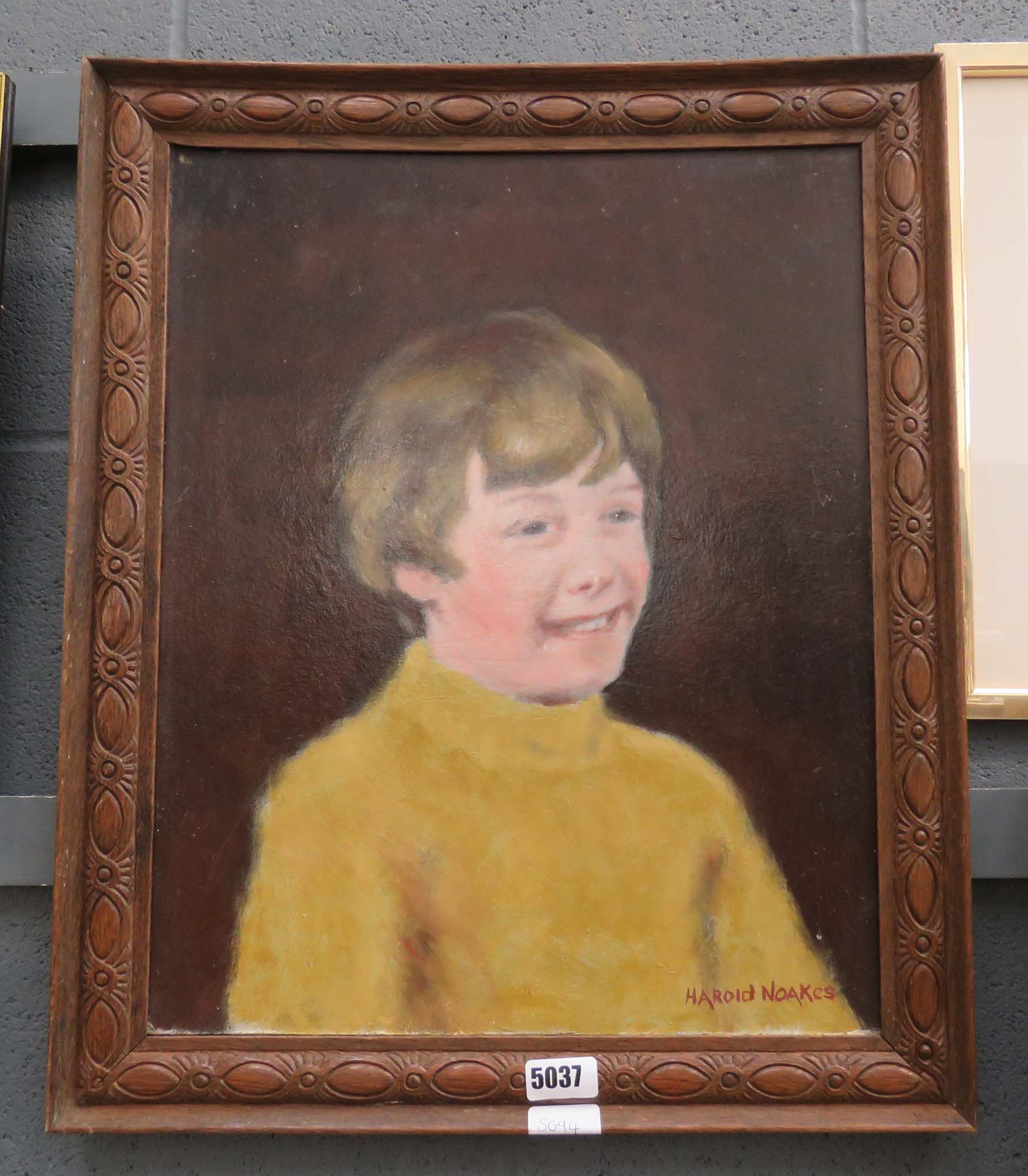 Oil on board 'Study of a boy'