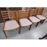 4 teak dining chairs with tartan seats