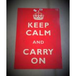 Modern 'Keep Calm And Carry On' metal sign