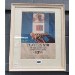 Framed and glazed magazine cigarette advertisment