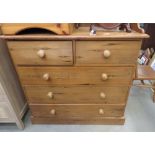 5110 - Pine baby changer with 2 over 3 drawers under