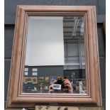 Rectangular bevelled mirror in floral painted frame