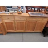 Oak sideboard, 4 drawers, 4 doors under