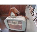 Qty of clock parts and a vintage radio