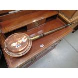 Copper and brass warming pan