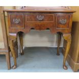 Reproduction yew ladies desk on cabriole supports