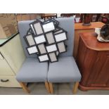Pair of fabric dining chairs